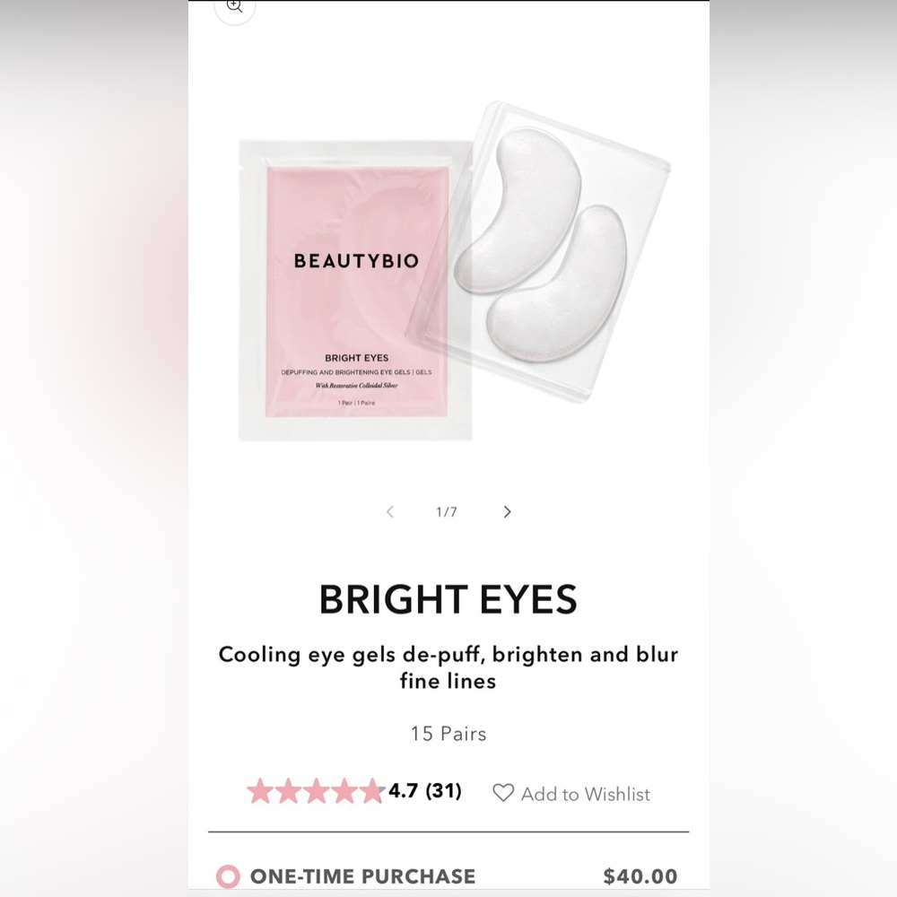 BeautyBio Bright Eyes Depuffing Gels